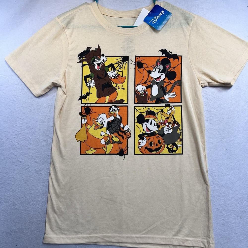 Disney Halloween T Shirt Adult S Mickey Minnie Goofy Donald Daisy Pluto Pumpkin